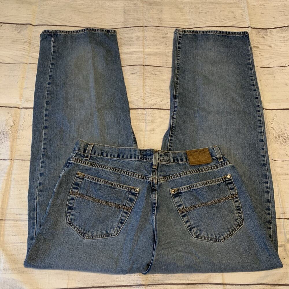Vintage Structure Mens Size 36x32 Wide Leg Denim Jeans Made In USA